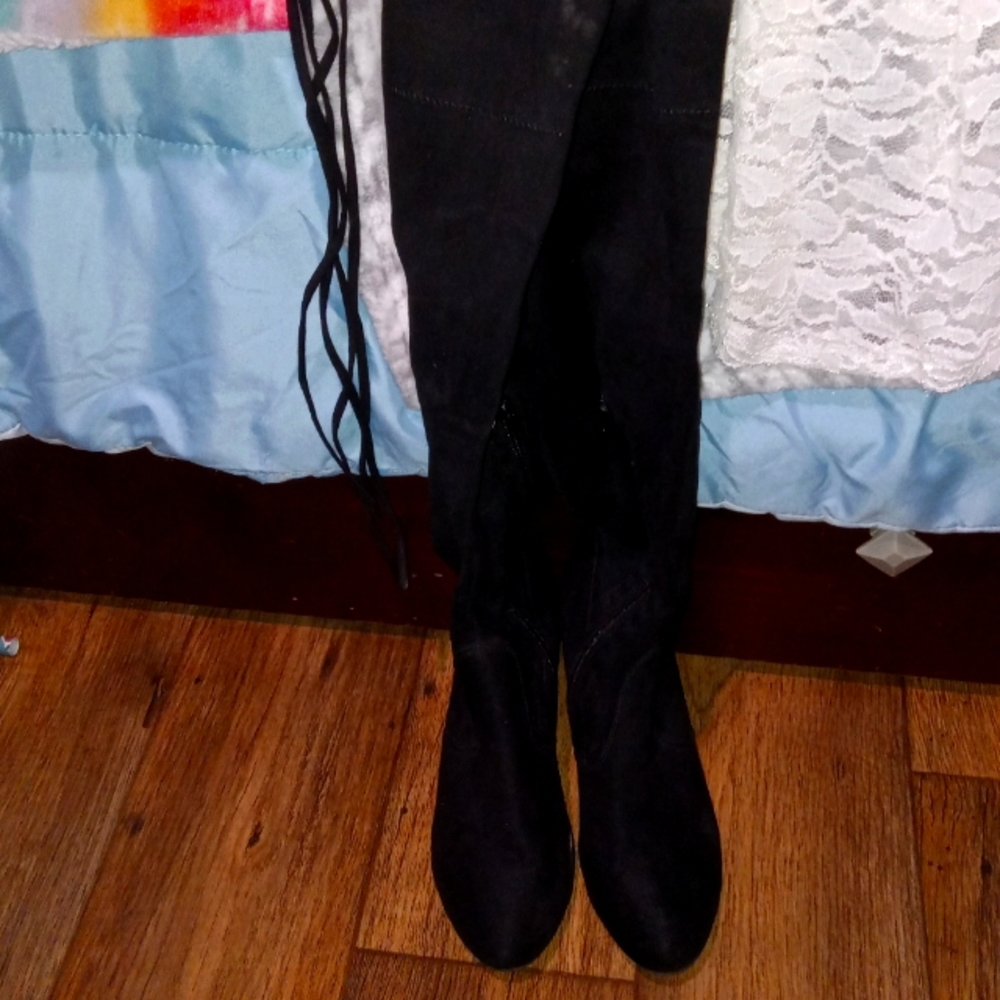 Over the knee black boots size 8